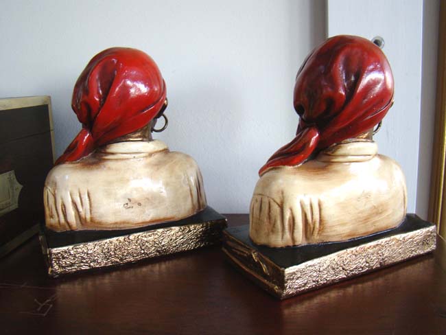 A near mint condition pair of Marion Bronze Co. Pirate head bookends circa 1929 — image 2